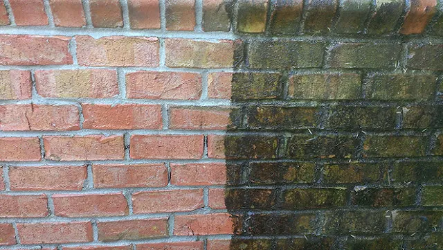 Gevelreiniging voor en na foto