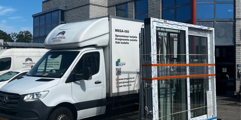 De nieuwe grote HR++ kozijnen voor de megaverduurzaam truck