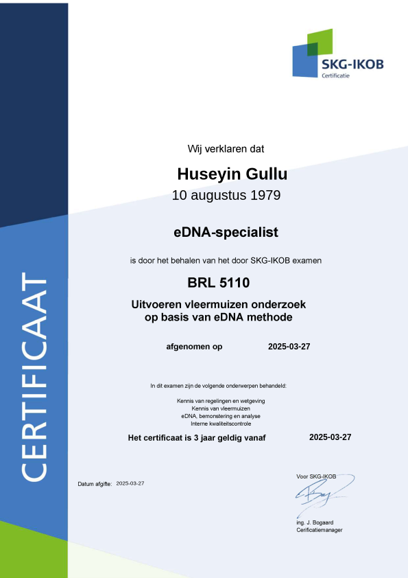 Certificaat eDNA-specialist