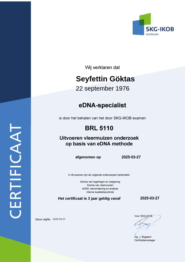 Certificaat eDNA-specialist 2